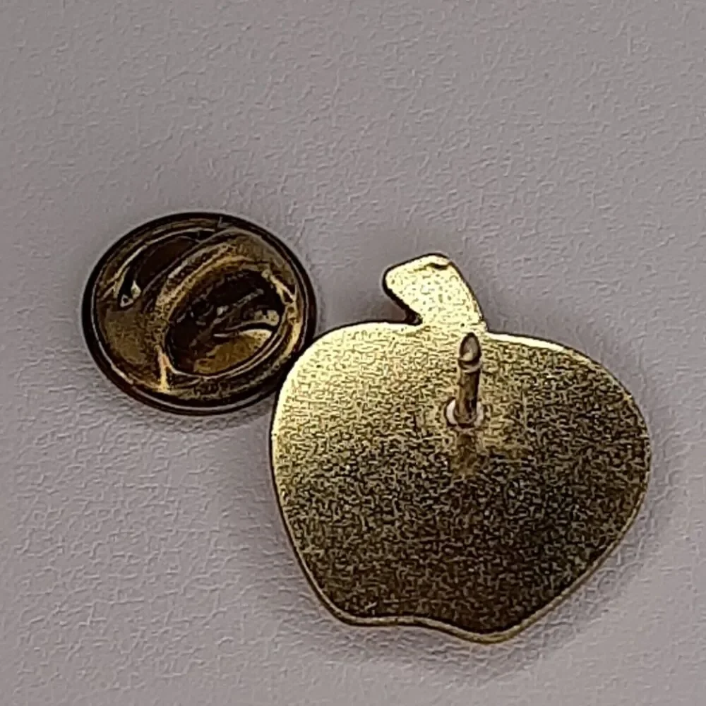 BPOE Elks Club 2202 Glastonbury CT Apple Lapel Tack Pin red gold-tone